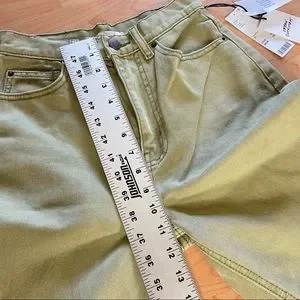 BDG Jeans Bdg 9s High Waist Wide Leg Olive Green Hipster Denim - Main Image